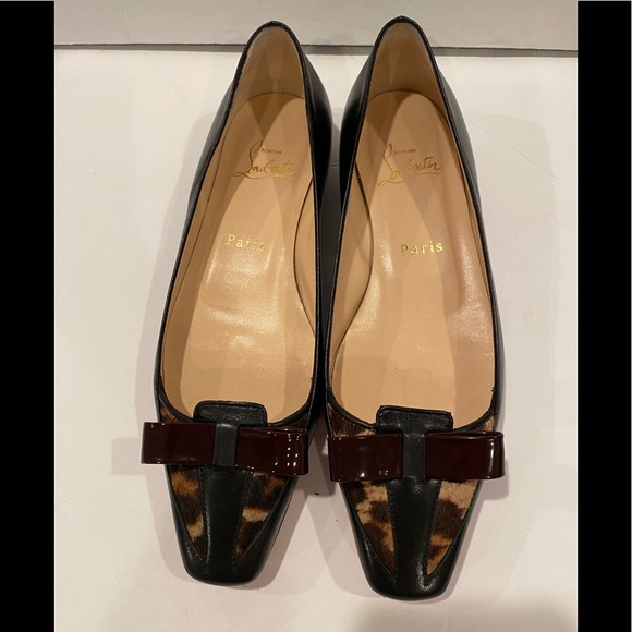 Christian Louboutin ballet flats leather pony hair black leopard 36 - Picture 3 of 10